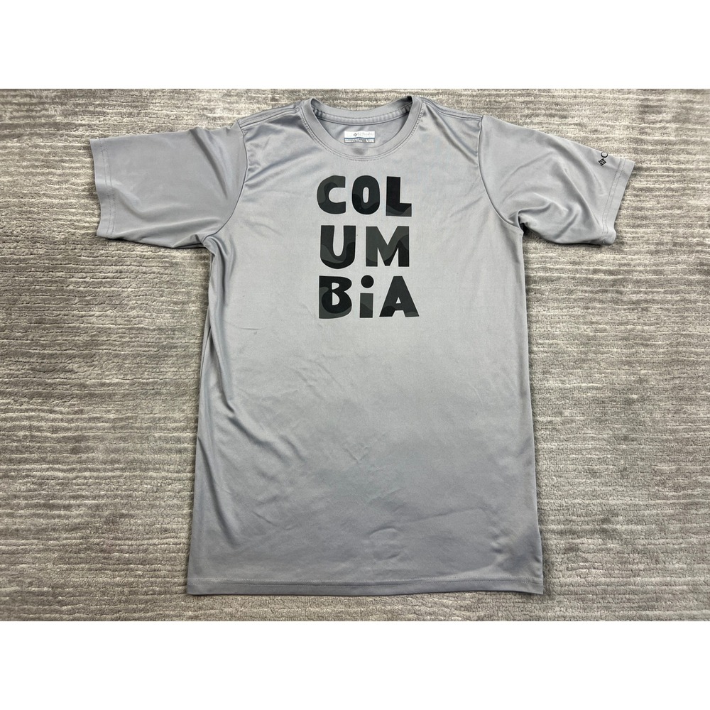 Columbia T-Shirt Boys XL Grey Graphic Logo Performance Short Sleeve AB1844